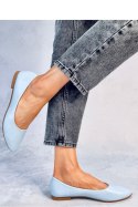Baleriny ze skórzaną wkładką TRENTO BLUE - Inello Inello