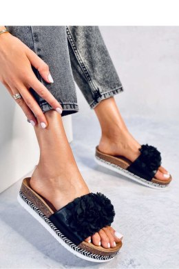 Sandał Klapki z kwiatami SOUTH BLACK - Inello Inello
