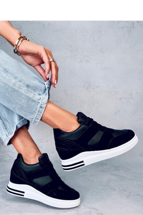 Sneakersy na koturnie RINNO BLACK - Inello Inello Sneakersy na koturnie RINNO BLACK - Inello Inello