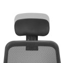 Siatkowe ergonomiczne krzesło biurowe Ergo Office, z wysokim oparciem, regulowany zagłówek, max 150kg, ER-413