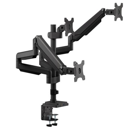 Uchwyt biurkowy do trzech monitorów czarny Ergo Office, ze sprężyną gazową, 17"-30", 7 kg, 1x USB 3.0, 2x mini-jack, ER-408B Uchwyt biurkowy do trzech monitorów czarny Ergo Office, ze sprężyną gazową, 17"-30", 7 kg, 1x USB 3.0, 2x mini-jack, ER-408B