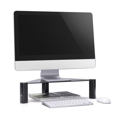 Podstawka pod laptopa / monitor rogowa Maclean, max. 20kg, hartowane szkło, (515x285x127mm), MC-935 Podstawka pod laptopa / monitor rogowa Maclean, max. 20kg, hartowane szkło, (515x285x127mm), MC-935