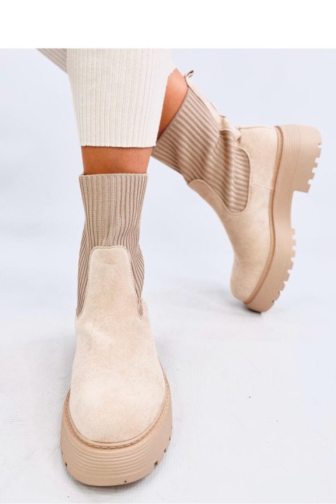 Botki z elastycznym ściągaczem WINTERS BEIGE - Inello Inello Botki z elastycznym ściągaczem WINTERS BEIGE - Inello Inello