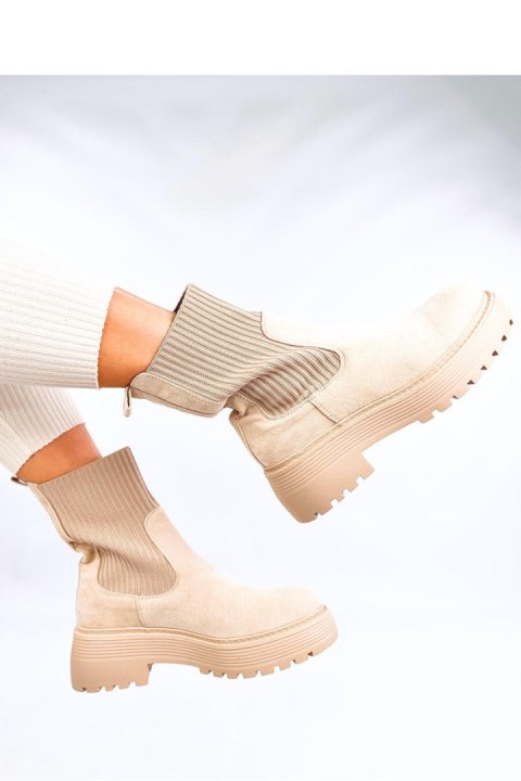 Botki z elastycznym ściągaczem WINTERS BEIGE - Inello Inello Botki z elastycznym ściągaczem WINTERS BEIGE - Inello Inello