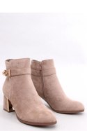 Eleganckie botki na obcasie KHALIA KHAKI - Inello Inello