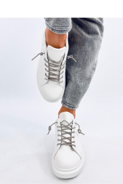Sneakersy z kryształkowymi sznurówkami SERIES WHITE/SILVER - Inello Inello Sneakersy z kryształkowymi sznurówkami SERIES WHITE/SILVER - Inello Inello