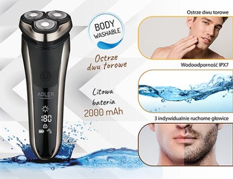 AD 2933 Golarka elektryczna 3 głowicowa z lcd AD 2933 Golarka elektryczna 3 głowicowa z lcd