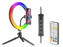 Lampa pierścieniowa TRACER RGB RING 26cm ze statywem
