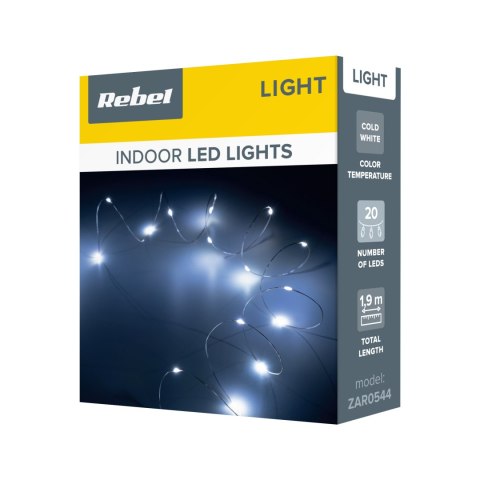 Lampki świateczne - 20mini LED- zimne białe Lampki świateczne - 20mini LED- zimne białe