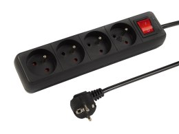 98-068# Przedłużacz sieciowy pr-470wsp 4-gniazda z uziemieniem+wyłącznik 5m czarny 3x1,5mm
