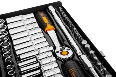 Klucze nasadowe 1/4", zestaw 63 szt. Klucze nasadowe 1/4", zestaw 63 szt.