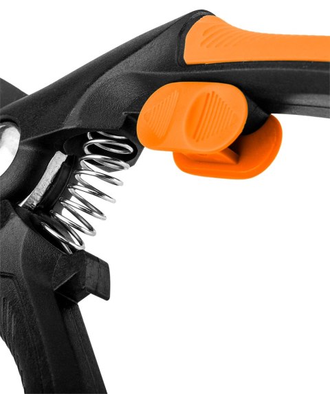 Sekator kowadełkowy 210 mm, zakres do 20 mm, materiał: PP, uchwyt pokryty gumą TPR Sekator kowadełkowy 210 mm, zakres do 20 mm, materiał: PP, uchwyt pokryty gumą TPR