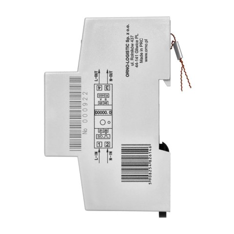 1-fazowy wskaźnik zużycia energii elektrycznej, 80A, MID, RS485, dodatkowy wskaźnik, wyjście impulsowe, przycisk RESET, 2 moduły 1-fazowy wskaźnik zużycia energii elektrycznej, 80A, MID, RS485, dodatkowy wskaźnik, wyjście impulsowe, przycisk RESET, 2 moduły