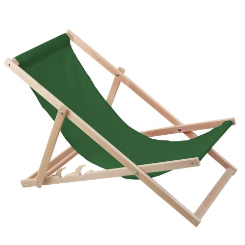 Leżak plażowy, drewniany zielony Leżak plażowy, drewniany zielony