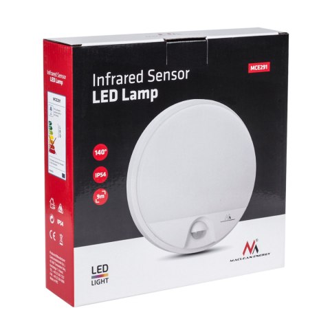 Lampa LED z sensorem ruchu MCE291 W biała Lampa LED z sensorem ruchu MCE291 W biała