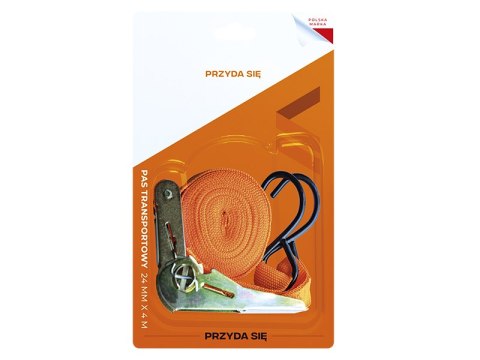 67-079# Pas transportowy 24mm x 4m pomarańczowy 67-079# Pas transportowy 24mm x 4m pomarańczowy