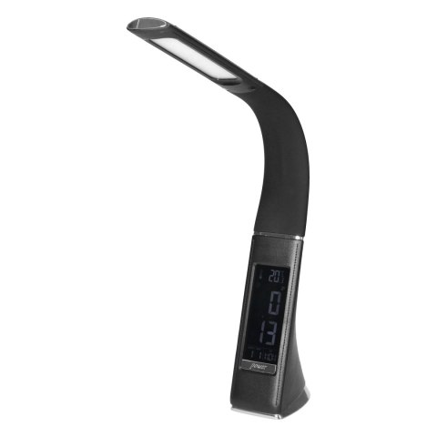 DOLOMIT LED 5W, lampka biurkowa z budzikiem, 400lm, 4000K, czarna DOLOMIT LED 5W, lampka biurkowa z budzikiem, 400lm, 4000K, czarna