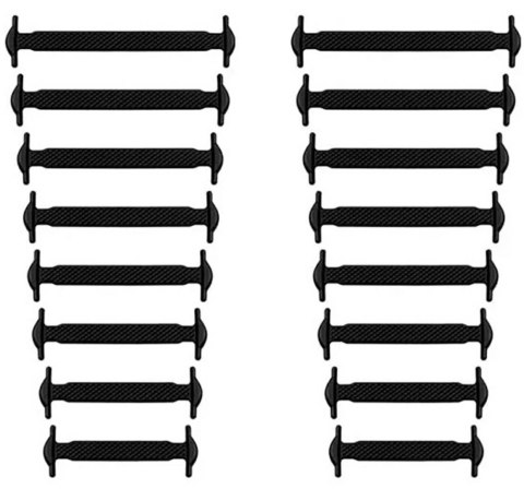 DA10A Sznurowadła silikonowe bez wiązania 16szt black DA10A Sznurowadła silikonowe bez wiązania 16szt black