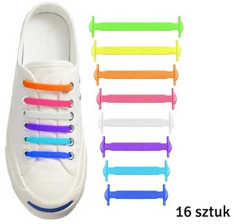 DA10B Sznurowadła silikonowe bez wiązania rainbow DA10B Sznurowadła silikonowe bez wiązania rainbow