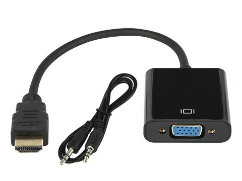 92-129# Przejście hdmi wtyk-vga gniazdo+gniazdo 3,5+kabel 92-129# Przejście hdmi wtyk-vga gniazdo+gniazdo 3,5+kabel