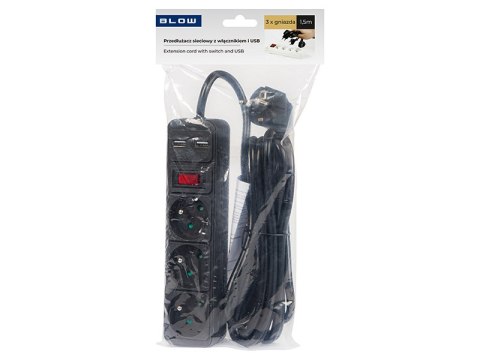 98-074# Przedłużacz sieciowy pr-370wsp/usb 3-gniazda+usb z uziemieniem+wyłącznik 1,5m czarny 3x1,5mm 98-074# Przedłużacz sieciowy pr-370wsp/usb 3-gniazda+usb z uziemieniem+wyłącznik 1,5m czarny 3x1,5mm
