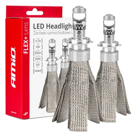 Żarówki samochodowe led seria flex+ h7 h18 soczewka 12v 24v 6000k canbus amio-03660 Żarówki samochodowe led seria flex+ h7 h18 soczewka 12v 24v 6000k canbus amio-03660