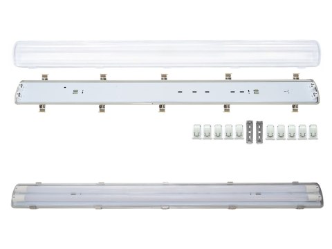 1x oprawa hermetyczna lampa led ip65 1 stronna + 2x świetlówka led 120cm 18w t8 4000k 1-stronna neutralna 1x oprawa hermetyczna lampa led ip65 1 stronna + 2x świetlówka led 120cm 18w t8 4000k 1-stronna neutralna
