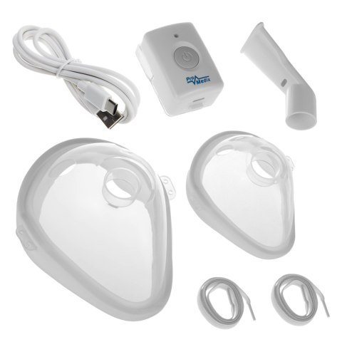 Przenośny / podręczny bezprzewodowy inhalator nebulizator Promedix, zestaw, maski, PR-840 Przenośny / podręczny bezprzewodowy inhalator nebulizator Promedix, zestaw, maski, PR-840