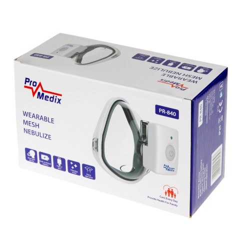 Przenośny / podręczny bezprzewodowy inhalator nebulizator Promedix, zestaw, maski, PR-840 Przenośny / podręczny bezprzewodowy inhalator nebulizator Promedix, zestaw, maski, PR-840