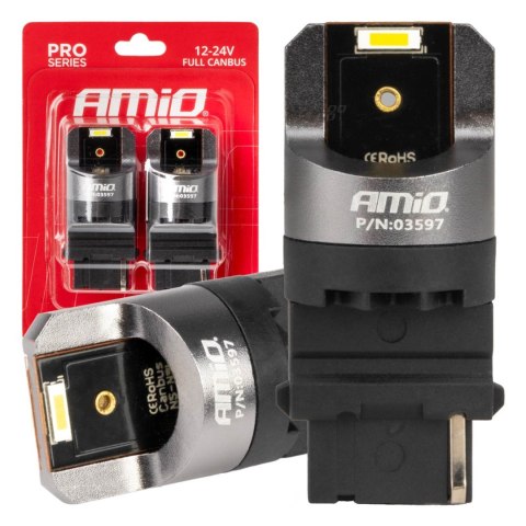 Żarówki led full canbus pro series p27w t25 2x1860smd białe 12v 24v amio-03597 Żarówki led full canbus pro series p27w t25 2x1860smd białe 12v 24v amio-03597