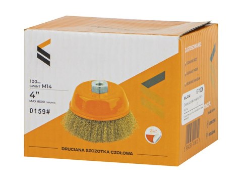 67-102# Druciana szczotka mosiężna 4" m14 67-102# Druciana szczotka mosiężna 4" m14