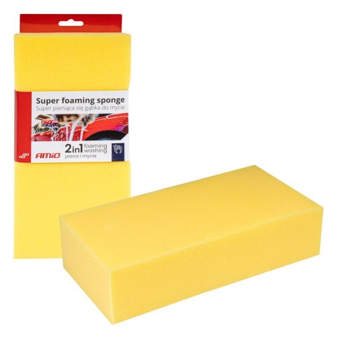 Gąbka do mycia auta samochodu miękka super piana amio-03842 Gąbka do mycia auta samochodu miękka super piana amio-03842