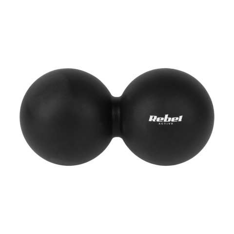 Duoball podwójna piłka do masażu 6.2cm, kolor czarny, materiał silikon, REBEL ACTIVE Duoball podwójna piłka do masażu 6.2cm, kolor czarny, materiał silikon, REBEL ACTIVE