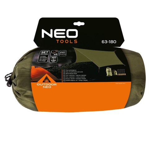 Tarp wodoodporny 360 x 290 cm 210T PU3000 Tarp wodoodporny 360 x 290 cm 210T PU3000