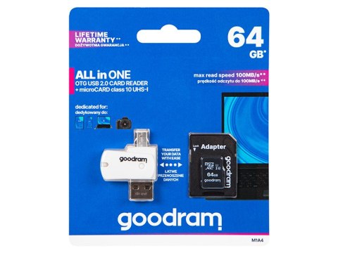 66-325# Karta microsdxc 64gb+czytnik kart goodram