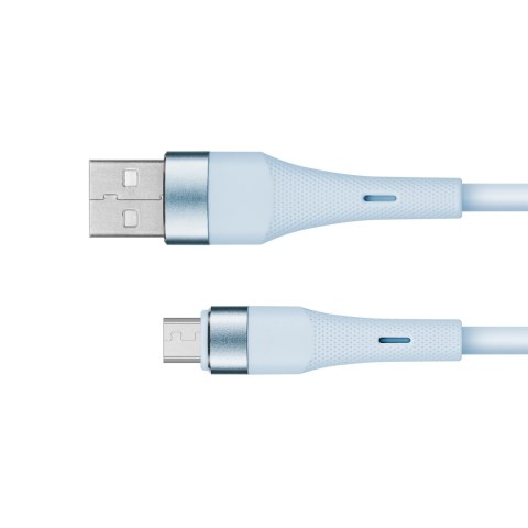 Kabel USB - microUSB 1 m silikonowy niebieski Kruger&Matz Basic Kabel USB - microUSB 1 m silikonowy niebieski Kruger&Matz Basic