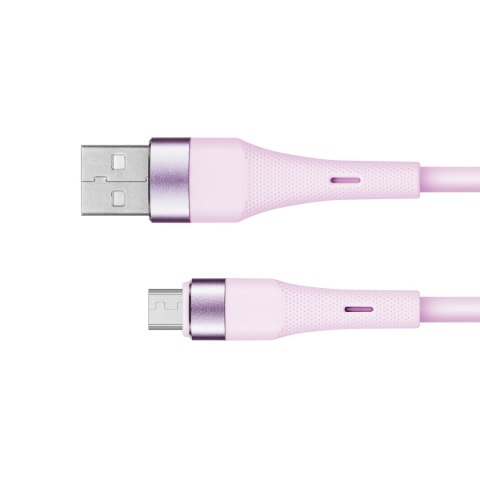 Kabel USB - microUSB 1 m silikonowy różowy Kruger&Matz Basic Kabel USB - microUSB 1 m silikonowy różowy Kruger&Matz Basic
