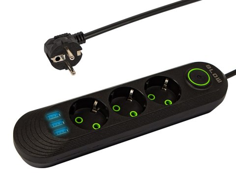 98-214# Przedłużacz sieciowy ps-330 3-gniazda 3xusb 3m czarny 2x1mm 98-214# Przedłużacz sieciowy ps-330 3-gniazda 3xusb 3m czarny 2x1mm