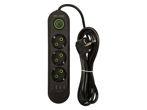 98-214# Przedłużacz sieciowy ps-330 3-gniazda 3xusb 3m czarny 2x1mm 98-214# Przedłużacz sieciowy ps-330 3-gniazda 3xusb 3m czarny 2x1mm
