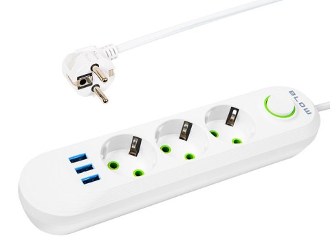 98-217# Przedłużacz sieciowy ps-330 3-gniazda 3xusb 3m biały 2x1mm 98-217# Przedłużacz sieciowy ps-330 3-gniazda 3xusb 3m biały 2x1mm