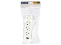 98-217# Przedłużacz sieciowy ps-330 3-gniazda 3xusb 3m biały 2x1mm
