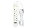 98-217# Przedłużacz sieciowy ps-330 3-gniazda 3xusb 3m biały 2x1mm