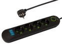 98-219# Przedłużacz sieciowy ps-420 4-gniazda 3xusb 2m czarny 2x1mm