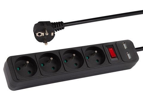98-779# Przedłużacz sieciowy pr-470wsp/usb 4-gniazda+usb z uziemieniem+wyłącznik 5m czarny 3x1,5mm 98-779# Przedłużacz sieciowy pr-470wsp/usb 4-gniazda+usb z uziemieniem+wyłącznik 5m czarny 3x1,5mm