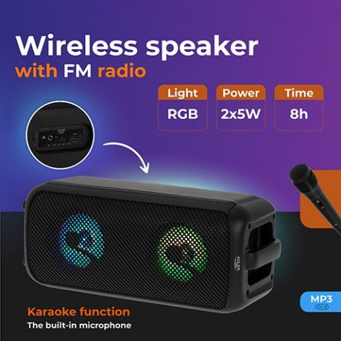 AD 1903 Głośnik bluetooth z radiem / funkcja karaoke AD 1903 Głośnik bluetooth z radiem / funkcja karaoke