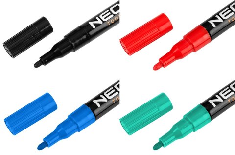 Marker budowlany, 4 kolory, permanentny, wodoodporny, lakierowy, aluminiowy, 4 szt Marker budowlany, 4 kolory, permanentny, wodoodporny, lakierowy, aluminiowy, 4 szt