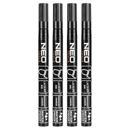 Marker budowlany, czarny, permanentny, wodoodporny, lakierowy, aluminiowy, 4 szt