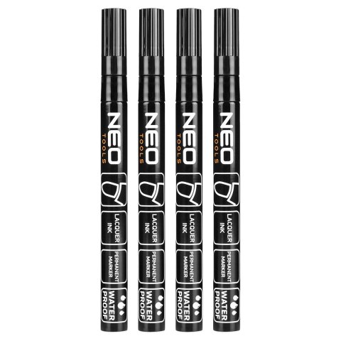 Marker budowlany, czarny, permanentny, wodoodporny, lakierowy, aluminiowy, 4 szt Marker budowlany, czarny, permanentny, wodoodporny, lakierowy, aluminiowy, 4 szt