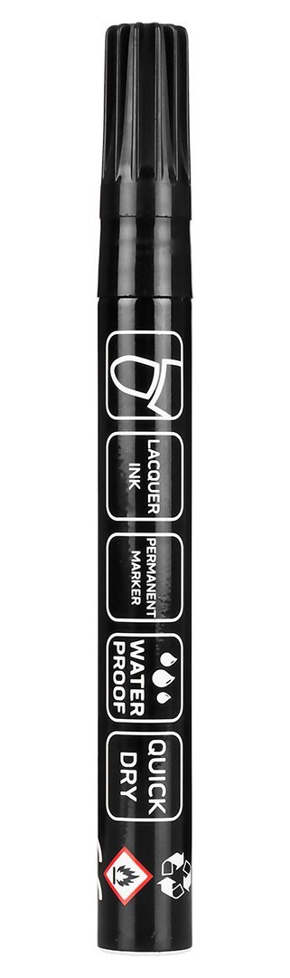 Marker budowlany gruby, czarny, permanentny, wodoodporny, lakierowy, aluminiowy, 4 szt Marker budowlany gruby, czarny, permanentny, wodoodporny, lakierowy, aluminiowy, 4 szt