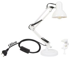 44-167# Lampka biurkowa led lb-22 kreślarska 2w1 e27 biała